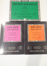 Lot Of 3 Arches Watercolour Paper Pads 9x12 Cold/Hot Pressed Rough- New picture