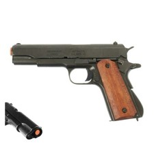 Denix 1911 A1 Non-Firing Replica Full Size Metal Gun Prop Dark Wood Grips picture