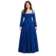 Women Anne Boleyn Inspired Tudor Renaissance Dress Lace Up Queen Gown picture