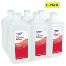 Equate 91% Isopropyl Alcohol Antiseptic Liquid, Resealable, 6 PACK, 6 x 32 fl oz picture