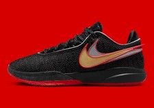 Nike Lebron 20 'Miami Heat' Black University Red Sneakers DJ5423-001 Mens Size picture