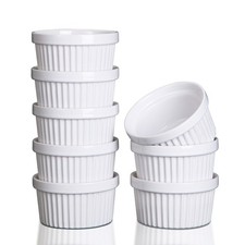 8 oz Ceramic Ramekins Set of 8 Oven Safe Baking Bowls for Creme Brulee Souffle picture
