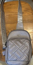 LUG Monorail Sling Bag Matte Lux Metallic Pearl Quilted NWOT picture
