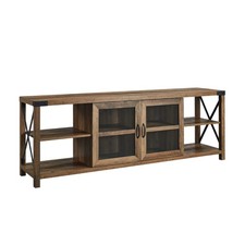 WALKER EDISON RUSTIC MODERN FARMHOUSE METAL AND WOOD TV STAND, 70