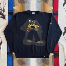 Vtg Phat Farm Men's Knit Sweater Bull Logo Crewneck Y2K Size L/XL Streetwear picture