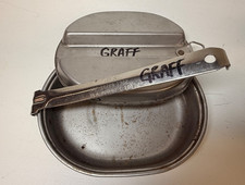 Vintage 1982 USGI Military Mess Kit Skillet Plate Cold War USAF Patched Graff picture