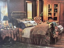 RARE 80s VTG Ralph Lauren FOX HUNT Equestrian PAIR Standard Pillowcases USA picture