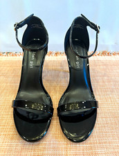 Madden Girl Women’s Black Strappy Open Toe Stiletto Heel Ankle Strap Buckle 6.5 picture