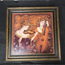 Charles Lee “Violin and Cello Duet” Embellished Giclée on Canvas picture