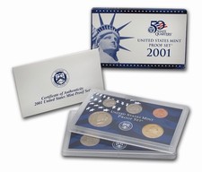 2001-S US Mint Proof Set 10 Coin Set OGP Original Government Packaging COA picture