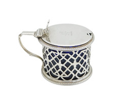 Victorian Sterling Silver Pierced Mustard Pot Antique 1845 London picture