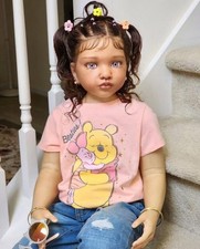 40inch Realistic Reborn Doll Unfinished Kit Toddler Girl Rooted Hair Girls Gifts picture