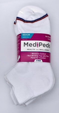 MediPeds Women's White Low Cut Socks 4 Pairs picture