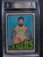 Wilt Chamberlain  Los Angeles Lakers 1972-73 Topps #1 Graded Excellent 5 picture