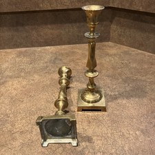 Vintage Pair Brass Candlestick  INDIA. 8 .5 “ picture