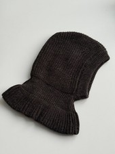 LEMAIRE ribbed-knit Lambs Wool + Alpaca Brown Balaclava Hat Brand new picture