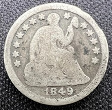 1849 O Seated Liberty Half Dime- Key Date, Low Mint New Orleans, VG Detail H10C picture