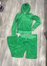 Juicy Couture Velour Tracksuit Green Jacket And Pants Set picture