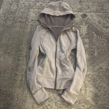 VTG RARE Lululemon Scuba Lavender Grey/Silver Accent Butterfly Logo Full zip jkt picture