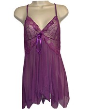 Pogala Women's 2 Pc Lingerie Set, Purple, Large picture