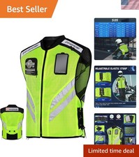 Motorcycle Vest Police Traffic Ride Safer Travel Safety Reflective Visibility... picture