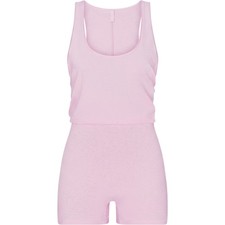 Skims Worn In Jersey Heart Jumpsuit Baby Pink XS OP-ONS-11130W Romper Loungewear picture