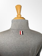 Thom Browne Turtleneck Grosgrain Trim Cotton Grey sz 3 US 8 Japan Made NWOT picture
