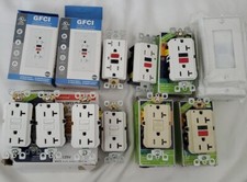 Leviton  7 M42-GFNT2-4W  20V GFCI Outlet Plus 4 More with plates. picture