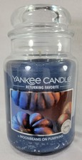 Yankee Candle MOONBEAMS ON PUMPKINS Large Jar 22 Oz Blue Halloween Fall New Wax picture