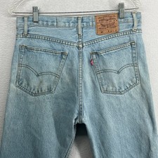LEVIS 501 Jeans 32x32 1993 Button Fly Slim 90s Denim Cotton Light Blue MADE USA picture