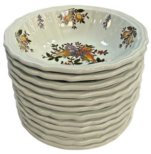 GINORI DIAMONDSTONE PESCARA FRUIT MOTIF COUPE BOWL SET OF 12 RARE HTF picture