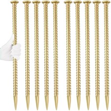 Besitu 16 Inch Rebar Stakes 1/2 Inch Diameter Galvanized Steel Ground Anchors... picture