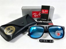 Ray-Ban RB4165 Black Frame BLue Polarized Lens Square Sunglasses picture