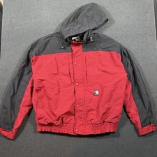 Vintage Carhartt Jacket Mens L J105 Red Full Zip Mesh Lined Hidden Hood Jacket picture