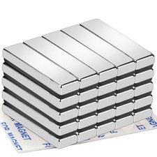 Trymag 25 Pack Strong Neodymium Bar Magnets w/ Adhesive 40x10x5mm picture