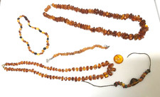 🔥 117g Antique Vintage Genuine Amber Necklaces Beads lot Butterscotch Egg Yolk picture