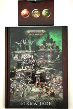 Warhammer Age of Sigmar Skaventide Hardback Spearhead: Fire and Jade and Cards. picture