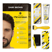 Dark Brown Hair & Beard Dye Kit for Men - Natural-Looking Gray Coverage, Profess picture