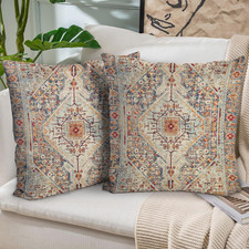 Boho Throw Pillow Covers 18 x 18 Inch Set of 2 Vintage Ethnic Cushion Cases picture