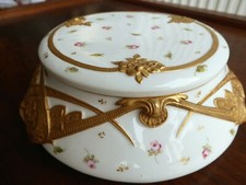 Superb Art Nouveau Porcelain Gilt Bronze Jewelry Box signed Paul Louchet Paris picture