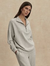 🧡*NWT*Varley Hawley Half-Zip Sweater Pullover Women's Size S Color - Light Grey picture