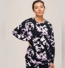 Athleta Balance Printed Pullover Women's Size Large Black & Lilac New With Tags picture