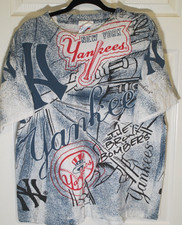 Trench America's Favorites Vintage 90s New York Yankees AOP All Over Print Tee L picture