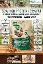Hatortempt 5lb Dried Mealworms Chickens Wild Birds Feather Growth Egg Production picture
