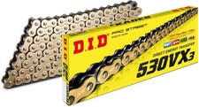 DID 530 VX3 Series X-Ring Chain 150 Links Gold with Rivet Master Link picture