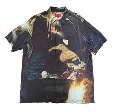 Supreme Firecracker Rayon S/S Shirt Button Black Spring Summer 2021 SS21 Size M picture