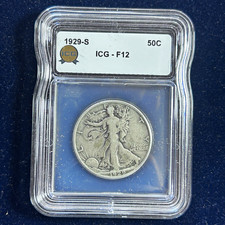 1929-S Walking Liberty Half Dollar  50C ICG F12 picture