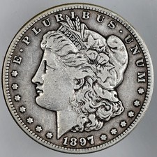 1897-S  $1 MORGAN SILVER DOLLAR   F/VF DETAILS  