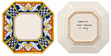 Deruta Hand-Painted Italian Ceramic Octagonal Serving Plate - New picture