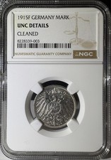1915-F Germany 1 Mark NGC UNC Details Cleaned (003) picture